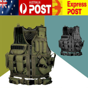 Tactical Vest Airsoft Military Hunting Molle Combat Assault Paintball Carrier AU