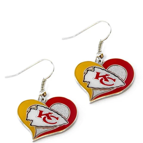 Kansas City Chiefs Swirl Heart Earrings Cover