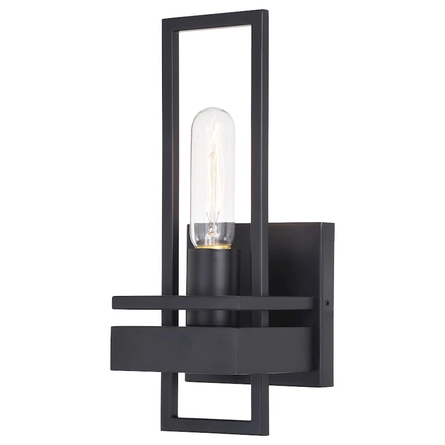 Vaxcel Marquis 1 Light Wall Light, Black - W0345 - Image 1 of 1