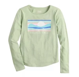 NWT Girls 6-20 SO® Long Sleeve Graphic Tee JOSHUA TREE Green Size Large 10/12 - Picture 1 of 1