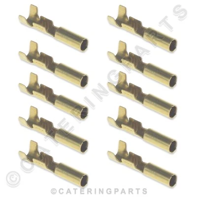 CPUK CONFEZIONE DA 10x2,4mm FEMMINA FILO PROIETTILE CRIMP CONNETTORE ELETTRICO OTTONE NON ISOLATO