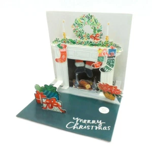Holiday Mantel Light Up Christmas Card 3D Pop Up Holiday Greeting Card - Picture 1 of 7