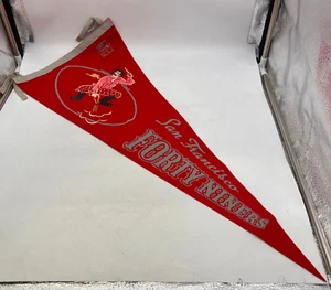 Vintage Original San Francisco 49ers Forty Niners Football Pennant Felt Flag - Picture 1 of 11