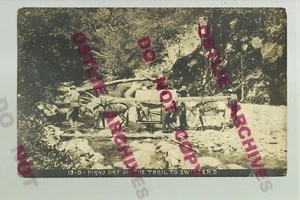 Mt. Wilson CALIFORNIA RPPC c1910 MINING CAMP Gold Miners HAULING PIANO! Miner - Picture 1 of 4