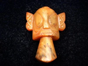 Old Nephrite Jade Stone Carved Sculpture Ancient Warrior Head #06252305 - Imagen 1 de 6