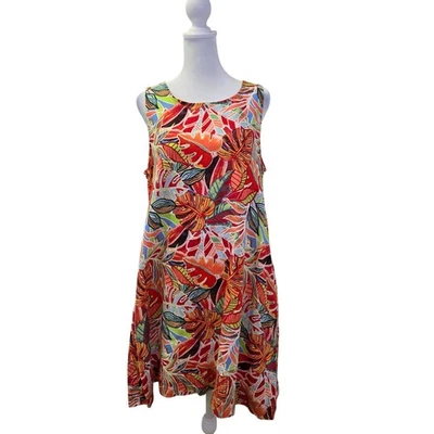 C&C California 100% Linen Tropical Print Mini Shift Dress Size Medium - Image 1 of 4
