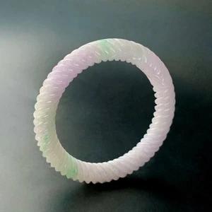 【KATHY JADE】Brazalete Brazalete Verde Con Jade Jade Lavanda《56mm》《Grado A》 - Imagen 1 de 3