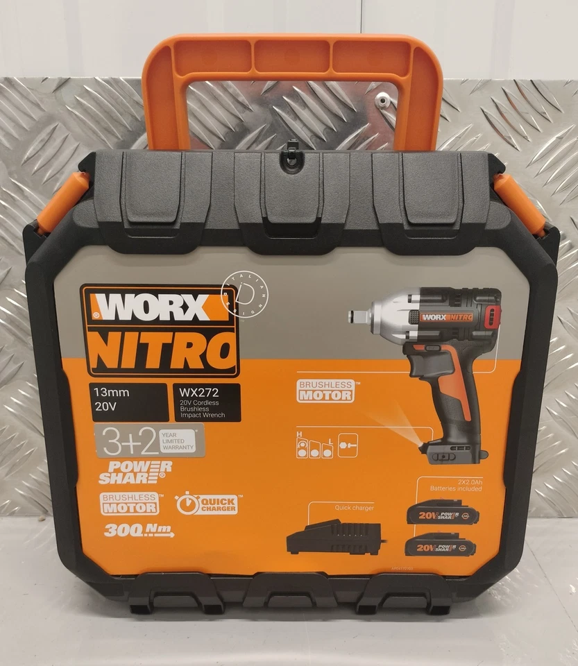 WORX Powershare Cordless Impact Wrench 300Nm Brushless x2 2.0Ah Battery WX272 - Image 1 of 1