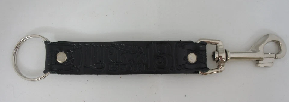 Pick Your LUCKY 13 Logo Correa de Cuero Genuino Grabado Llavero Clip NUEVO Foto 1 de 1