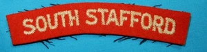 WW2 SOUTH STAFFORD REGIMENT SHOULDER TITLE PATCH GENUINE BADGE WORLD WAR II - Picture 1 of 2