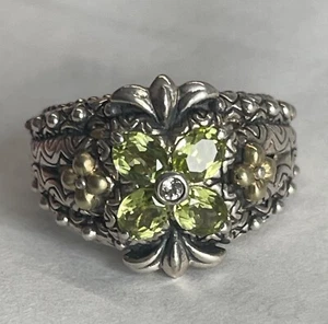 Barbara Bixby Silver Peridot Ring - Picture 1 of 3
