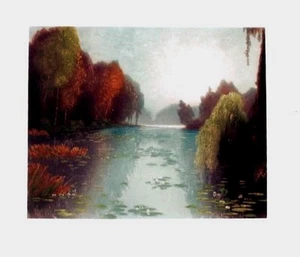Impression vintage originale FOREST LAKE G.de Latenay c.1890 - Photo 1/1