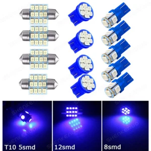 13x Blue LED Car Interior Lights Package Kit For Dome License Plate Lamp Bulbs - Picture 1 of 14