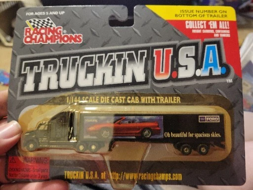1997 RACING CHAMPIONS TRUCKIN U.S.A. Series Ford Mustang Trailer 1/144 Scale - Image 1 of 1