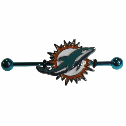 Miami Dolphins Stainless Steel Industrial Slider Barbell NFL Football Cover