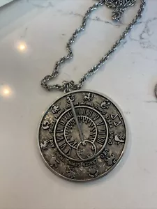 Zodiac Necklace Rare Tortolani - Gold,Silver, Costume Jewelry LA 1970 - Picture 1 of 6