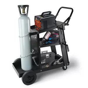 Welding Cart 3-Tier 400 LBS Welder Welding Cart with 360° Swivel Wheels - Picture 1 of 9
