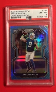 2020 Panini Light Blue Prizm Jacob Eason #331 PSA 8 Graded Rookie Card RC COLTS - Bild 1 von 3