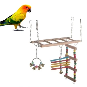 Parrot Ladder Toys Set Bird Cage Ladder Hanging Toys Chain Bridge Parrot Budgie - Picture 1 of 6