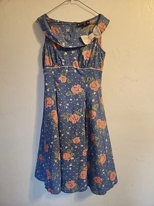 Hell Bunny Vixen Size Small Pinup Housewife Modcloth Dress Floral Rockabilly - Picture 1 of 3