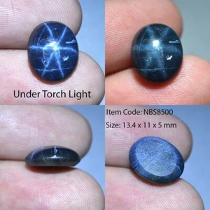 8.20 Ct 13.4x11 MM Natural Blue Star Sapphire 6 Rays Corundum VDO NBS8500 - Picture 1 of 6