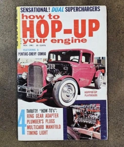 Vintage 1961 HOT ROD Drag Racing Mag Dragster 40 Coupe Twin Turbo Chysler How To - Picture 1 of 8