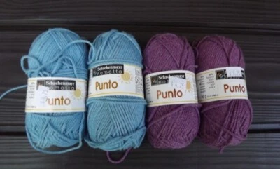 Schachenmayr Punto, cotton blend, New, 90m/99yd., 4 ball lot assorted - Image 1 of 4