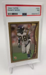 Randy Moss Rookie Card 1998 Topps #352 NFL Vikings RC graded PSA NM 7 - Bild 1 von 10