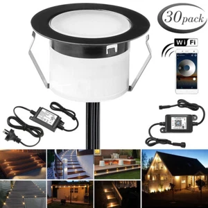 30X 45mm Warm White 12V WIFI Controller Outdoor Patio LED Deck Rail Step Lights - Picture 1 of 11