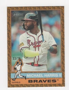 2025 TOPPS HERITAGE BASEBALL COLOR OF THE YEAR 33/76 MICHAEL HARRIS II BRAVES - Picture 1 of 2