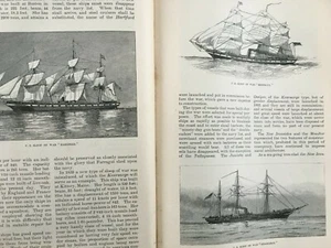United States Navy USN Sloop Frigate Ships Guns Rare Old Victorian Article 1886 - Bild 1 von 11