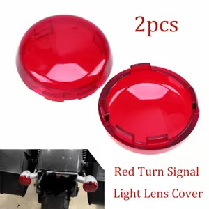 Cubierta de lente de luz de señal de giro roja 2 piezas para Harley Softail Sportster XL Road King - Imagen 1 de 8