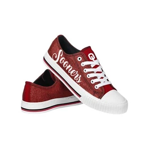 NCAA Oklahoma Sooners Womens Glitter Low Top Canvas ShoesGlitter Low Top Canvas - Picture 1 of 1