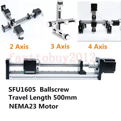 CNC Linear Rail Guide Slide 500mm Stage Actuator Ball Screw Motion Nema 23 Motor - Image 1 of 4