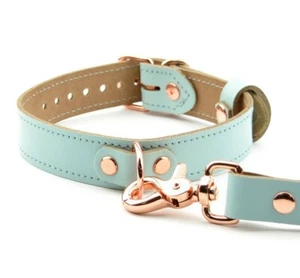 AURUM COLLAR & LEASH by Mercy Industries handcrafted luxury leather C41LAq - Picture 1 of 3