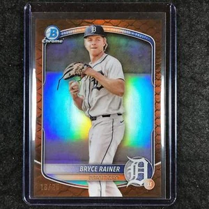 2025 Bowman Baseball BRYCE RAINER Chrome Prospect Reptilian Orange 16/25 #49 - Picture 1 of 1