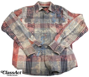 Camicia French Connection uomo multicolore a quadri grafica tasche con bottoni taglia M - Foto 1 di 7