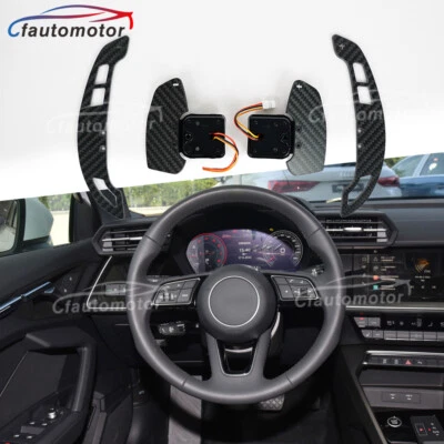 Магнитные подрулевые лопасти из углеродного волокна для 2016+ Audi RS3 RS4 RS5 S3 S4 S5 A3 A4 A5 - Изображение 1 из 4