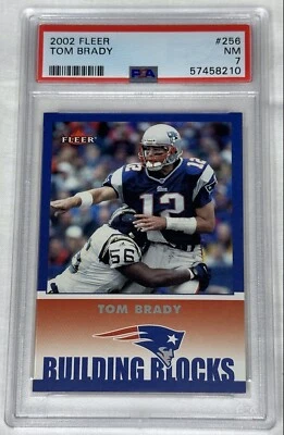 Tom Brady 2002 Fleer #256 Building Blocks Patriots- PSA 7 Near Mint - Image 1 of 2
