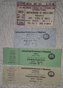 International Brotherhood of Magicians 4 tickets from 2002 and 2010 conventions - Picture 1 of 2
