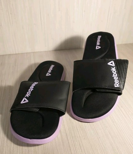 Sandali Reebok Memory Foam regolabili comodi sportivi slide donna taglia 11 viola