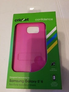 Cricket Samsung Galaxy S6 Two Toned Kickstand Shield Case Pink Free Ship - Picture 1 of 4