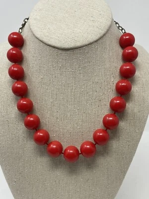 Gargantilla gruesa lápiz labial cereza collar con cuentas Gumball rojo pinup Rockabilly Foto 1 de 4