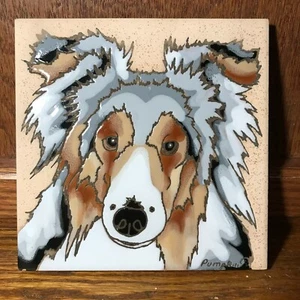 Shetland perro pastor - azulejo pintado a mano por azulejo de calabaza - 6 x 6" - D122BM - Imagen 1 de 1