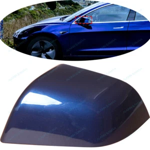 Blue Left Side View Mirror Cover Skull Cap Fit For Tesla Model 3 2017-2022 - Imagen 1 de 5
