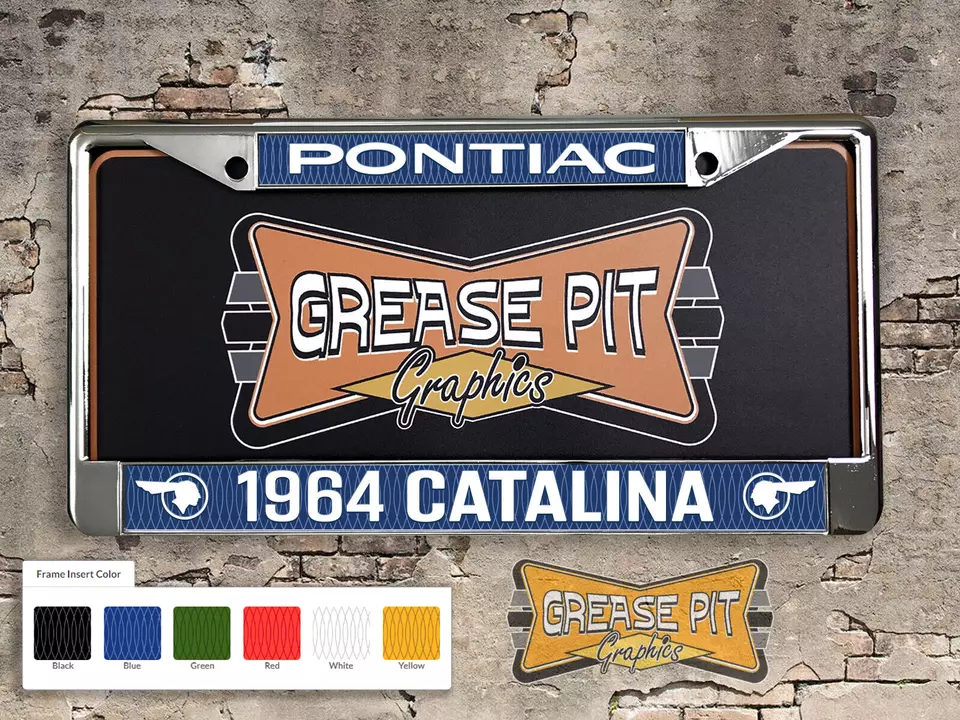 Персонализированная рама номерного знака Pontiac: выберите год, модель и цвет - Изображение 1 из 1