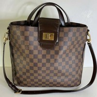 Authentic Louis Vuitton Cabas Rosebery Damier Ebene Canvas Satchel Shoulder Bag