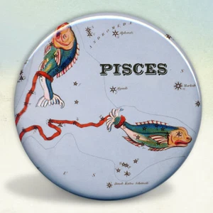 Constellation of Pisces Zodiac Sign Pocket Mirror - Picture 1 of 3