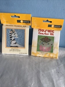 Mosaic Zebra & Cupcake Coaster Set Kits By Crystaline. New & Sealed - Picture 1 of 7