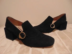 Tory Burch Tess Suede Block Heel Loafer Pumps Women’s Size 8M - Picture 1 of 14